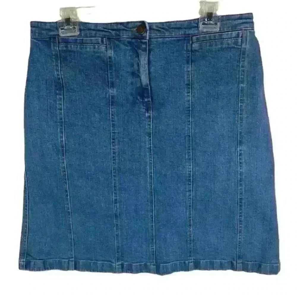 Excellence jones new york‎ women's size 10 a-Line denim skirt blue stretch